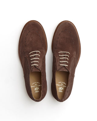 Camerlengo Chocolate Brown Suede Derby Shoes