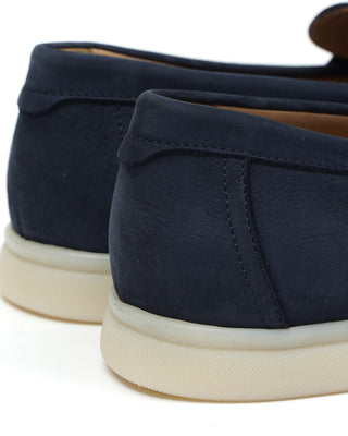 Camerlengo Navy Nubuck Leather Loafers