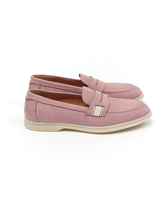 Camerlengo Pink Morbidone Nubuck Leather Loafers with Comfort Flex Sole