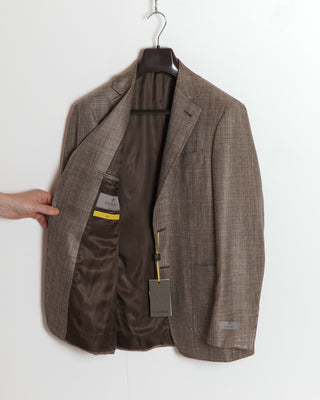 Canali Taupe Brown Summer Hopsack 'Kei' Sport Jacket
