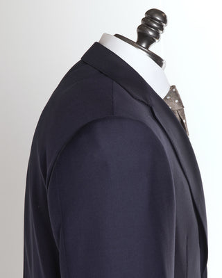 Canali Navy Super 130's Wool Suit Shoulder Seam