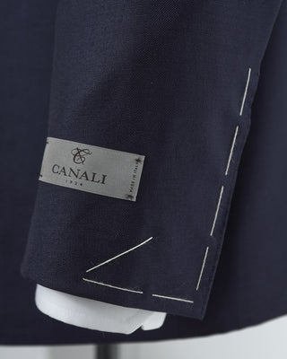 Canali Navy Super 130's Wool Suit Sleevehead