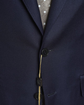 Canali Navy Super 130's Wool Suit Button