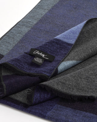 Chelsey Brushed Silk Blue Navy Colour Block Scarf