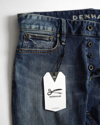Denham Blue 'Bolt' Washed Slim Jeans