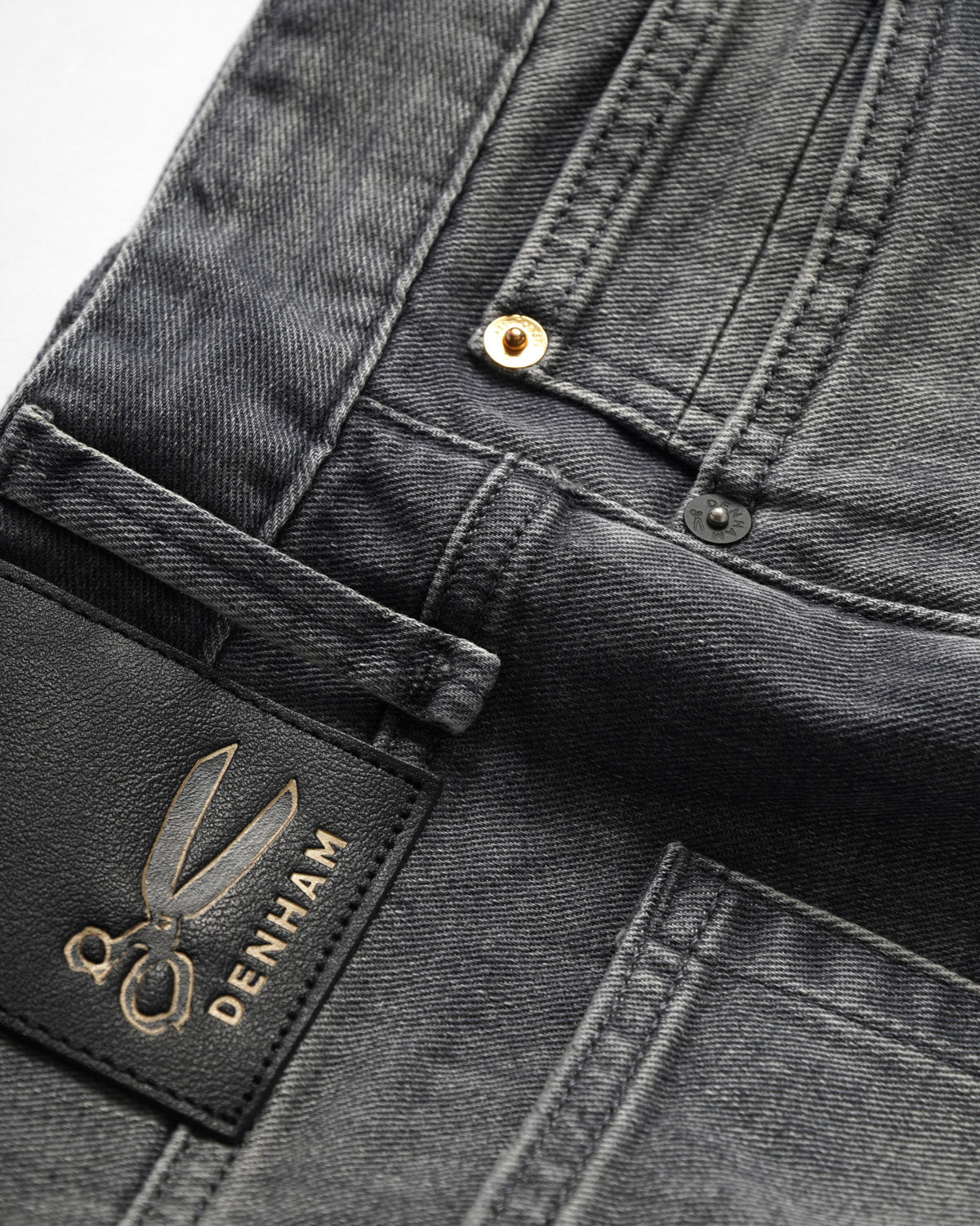 Denham Grey 'Razor' Black Label Golden Rivet Slim Jeans – Blazer