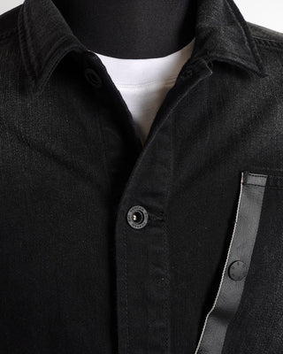 Denham 'Ridge' Distressed Black Denim Jacket