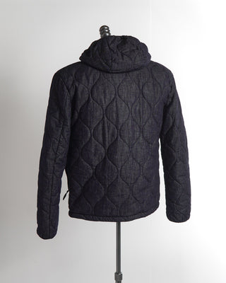 Denham x Aspesi Limited Edition Navy Patterned Liner Hood Jacket