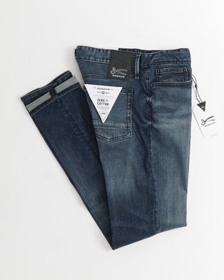 Denham 'Razor' Free Move Zero Cotton Dark Blue Washed Jeans