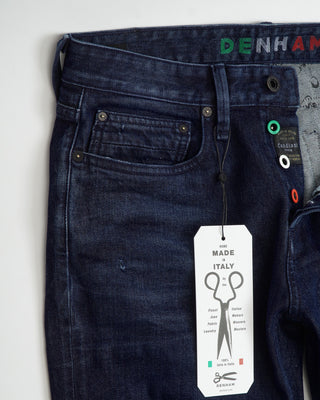 Denham 'Razor' Made in Italy cANDIANI Indigo Blue Overdye Worn Jeans