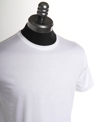 Derek Rose Micro Modal 'Basel' White Crewneck T-Shirt