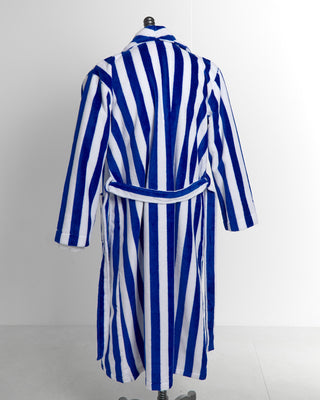 Derek Rose Striped Velours Blue White Terry Towelling Sleeping Gown