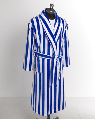 Derek Rose Striped Velours Terry Towelling Gown