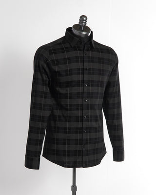 Desoto Black Plaid Print Jersey Shirt