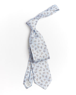 Dion Light Blue Silk Graphic Teardrop Tie 