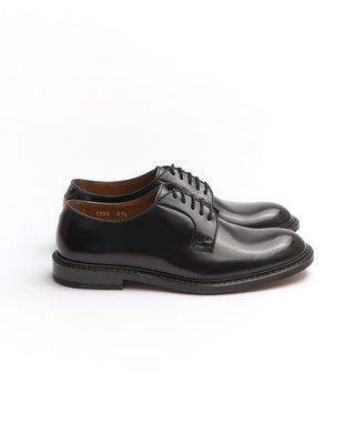 Doucal's Polished Leather Deep Brown Burnish Derby Shoe