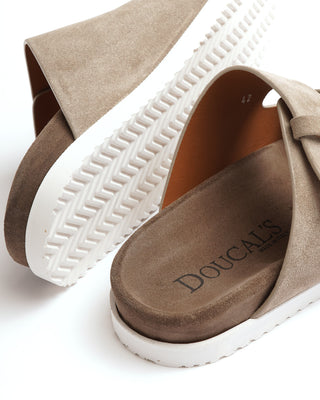 Doucal's 'Rafael' Grey Suede Neck Birk Sandals