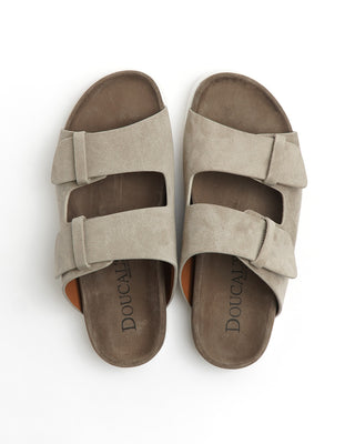 Doucal's Grey Suede Neck Birk Sandals