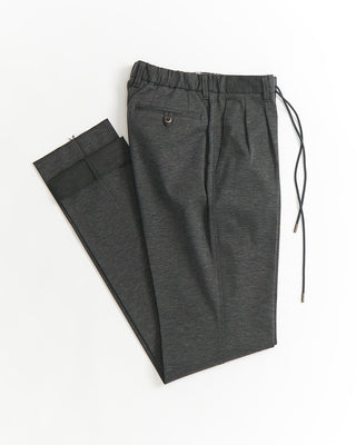 Echizenya Grey Heather Jersey Cotton Drawstring Slim Pants