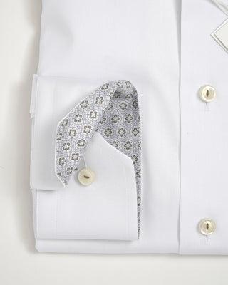 Solid Twill Contemporary Shirt With Contrast / White