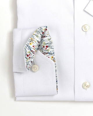 Solid Twill Contemporary Shirt With Contrast / White