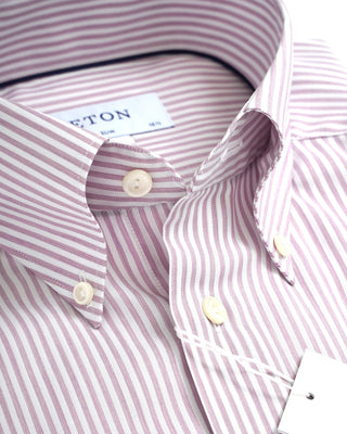 Striped Button Down Slim Shirt / Pink