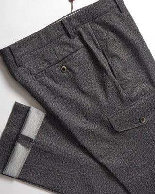 Echizenya Grey Printed Compact Jersey Stretch Cargo Pant