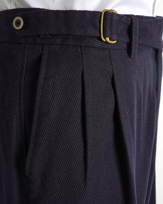 Echizenya Pants Navy Soft Twill Ghurka Trousers
