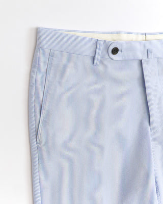 Echizenya Lightweight Blue Pinstripe Seersucker Pants