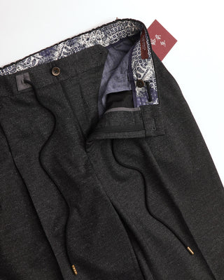Echizenya Grey Black Printed Superstretch Jersey Pants 
