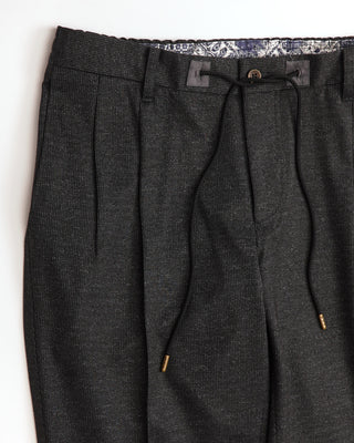 Echizenya Grey Black Printed Jersey Drawstring Pants 
