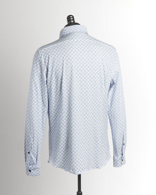 Emanuel Berg Blue Archival Print Jersey Stretch Shirt 