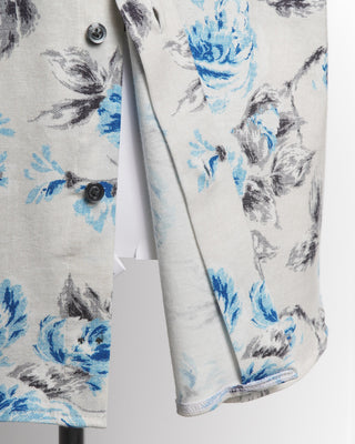 Emanuel Berg Grey Floral Print Jersey Stretch Shirt 