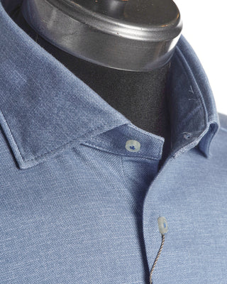 Emanuel Berg Modern Fit 4Flex Solid Blue Stretch Shirt