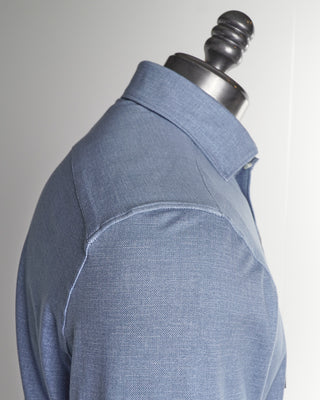 Emanuel Berg 4Flex Solid Blue Stretch Shirt