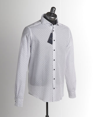 Emanuel Berg Modern Fit Dot Print Crinkle Shirt