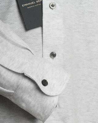 Emanuel Berg Heathered Grey Jersey Stretch Knit Shirt