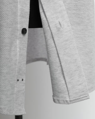 Emanuel Berg Modern Fit Heathered Grey Jersey Stretch Shirt