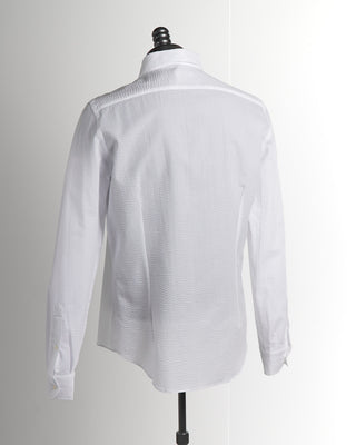 Emanuel Berg Modern Fit White Seersucker Shirt 