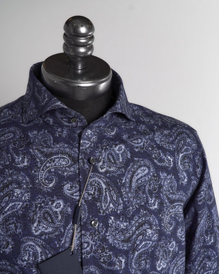 Emanuel Berg Modern Fit Brushed Twill Paisley Shirt