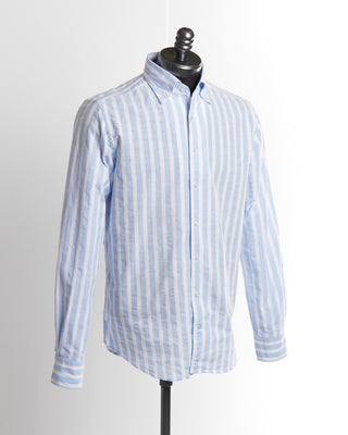 Emanuel Berg Light Blue Chambray Stripe Shirt