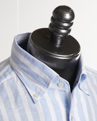 Emanuel Berg Light Blue Chambray Stripe Shirt