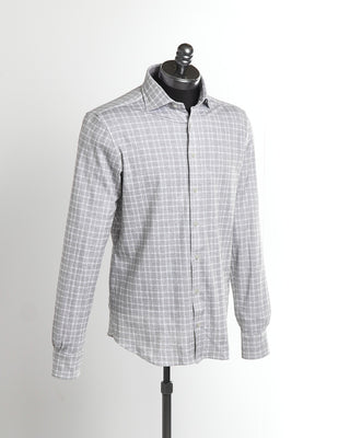 Emanuel Berg Modern Fit 4Flex Grey Plaid Shirt