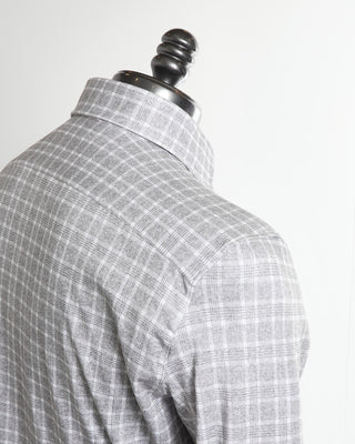 Emanuel Berg Grey Plaid Shirt Shoulder
