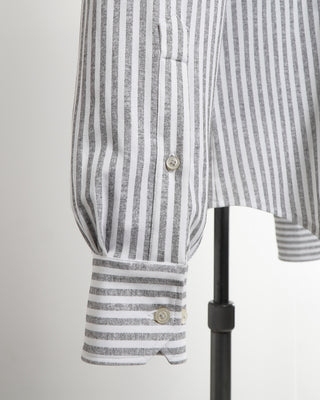 Emanuel Berg Modern Fit Grey Stretch Stripe Shirt