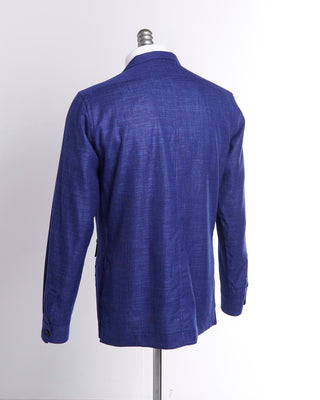 Emanuel Berg Blue Textured Dobby Overshirt