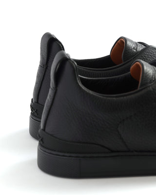 Ermenegildo Zegna Couture Black Triple Stitch Sneaker