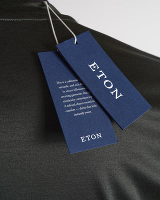 Eton Olive 'Filo di Scozia' Cotton Jersey Slim T-shirt
