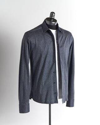 Eton Blue Mouline Jersey Slim Shirt Jacket