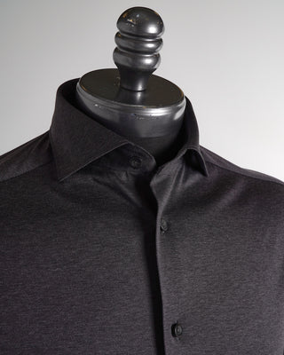Eton Chocolate Stretch Single Jersey Slim Shirt